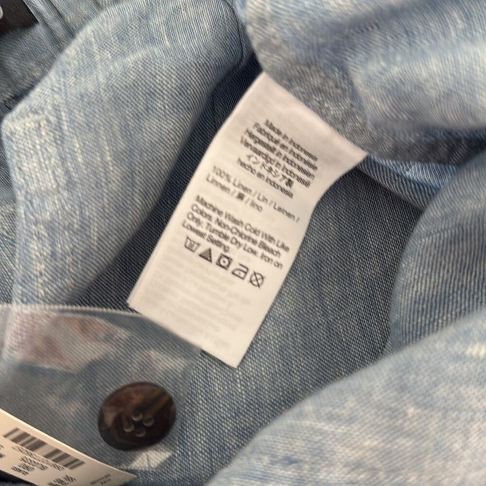 Madewell Light Blue Linen Blend Drawstring Shorts - Picture 6 of 11